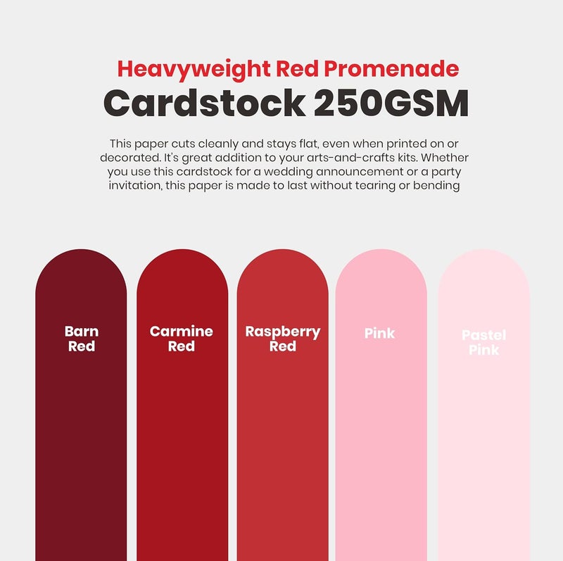 BearBoss Red Colored Cardstock Thick Paper 50 Sheets, 8.5" x 11" Heavyweight 92lb Cover Card Stock for Crafts and DIY Cards Making - Image 2